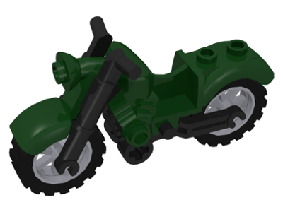 LEGO 85983c01 - Vintage motor met zwart chassis en licht blauwgrijze wielen