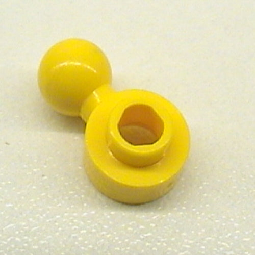 Yellow LEGO Plate, Round 1x1 with Tow Ball and Hexagon Hole (Homemaker/Maxifigure Hand).