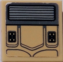 LEGO 11203pb042 - Aangepaste tegel 2 x 2 omgekeerd met SW Millennium Falcon zitkussen patroon (Sticker) - Set 75105
