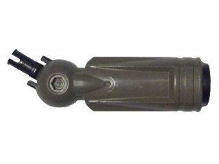 Olive green LEGO Technic rotation joint ball with arm, black pin and socket ends