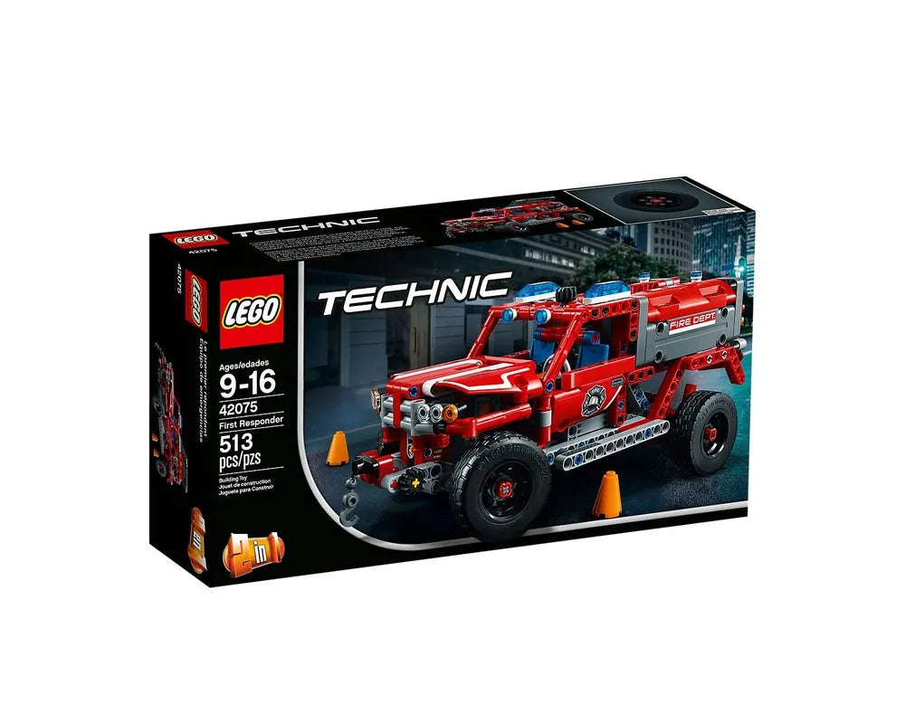 LEGO Technic 42075 First Responder set box showing the red fire truck model on the front.
