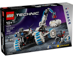 LEGO Technic 42211 Lunar Outpost Moon Rover set box showing the assembled white and blue rover on a moon surface.