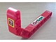 Red bent LEGO Technic 1 x 11.5 double liftarm with Octan and taillight pattern stickers.