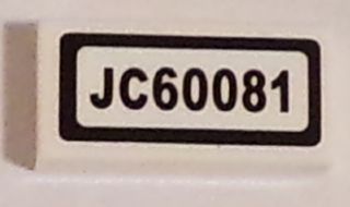LEGO 3069pb0360 - Tegel 1 x 2 met 'JC60081' patroon (sticker) - Set 60081