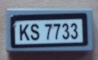 LEGO 3069pb0199 - Tegel 1 x 2 met 'KS 7733' Patroon (Sticker) - Set 7733