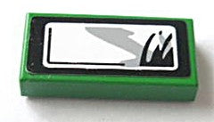 LEGO 3069pb00600R - Tegel 1 x 2 met Mirror Side-view Pattern Model Right (Sticker) - Set 8479
