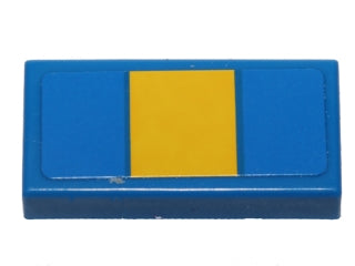 LEGO 3069pb0411 - Tegel 1 x 2 met Gele Streep Patroon (Sticker) - Set 40192
