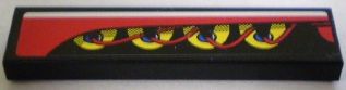 LEGO 2431pb0011R - Tegel 1 x 4 met 4 Cylinder Heads en Wires Patroon Model Rechterkant (Sticker) - Set 8898