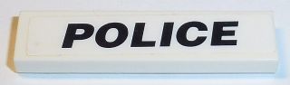 LEGO 2431pb0419 - Tegel 1 x 4 met zwart 'POLICE' op achtergrondpatroon (sticker) - Set 8152