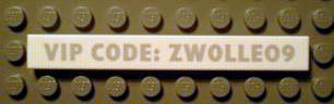 LEGO 4162pb037 - Tegel 1 x 8 met 'VIP CODE: ZWOLLE09' Patroon