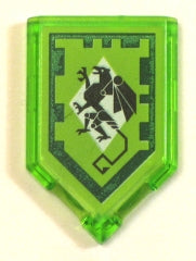 LEGO 22385pb101 - Tile, Modified 2 x 3 Pentagonal with Nexo Power Shield Pattern - Mechanical Griffin