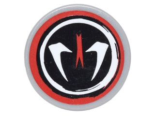 LEGO 4150pb099 - Ronde tegel 2 x 2 met Ninjago Fangpyre patroon (Sticker) - Set 9443