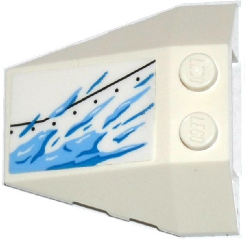 LEGO 48933pb023L - Wig 4 x 4 Triple met Stud Notches met Armor Plate en Ice Splatters Patroon Model Linkerkant (Sticker) - Set 70588