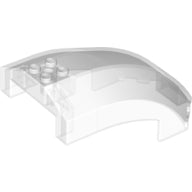 Clear transparent LEGO Windscreen 10 x 6 x 4 Curved piece with studs visible on the flat rear section.