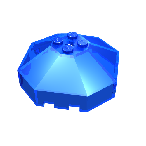 LEGO 2418b - Windscherm 6 x 6 x 2 Octagonaal Canopy met Axle Hole