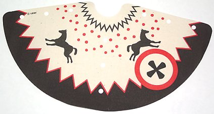 LEGO x172px1 cloth tepee cover with black zigzag edges, two horses, red dots, and a red circle with a cross.