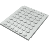 Two light gray LEGO plates with visible studs, each embossed with the LEGO logo, against a white background.