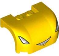 LEGO 93587pb12 - Voertuig, spatbord 3 x 4 x 1 2/3 gebogen met zilveren schuine koplampen en lachende mond met tanden patroon
