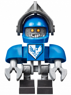 LEGO Minifigure nex011 - Clay Bot - Blauwe schouders, plat zilveren vizier