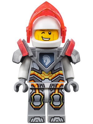 LEGO Minifigure nex076 - Lance Richmond - Trans-Neon Orange Visor, Flat Silver Armor - Image 1