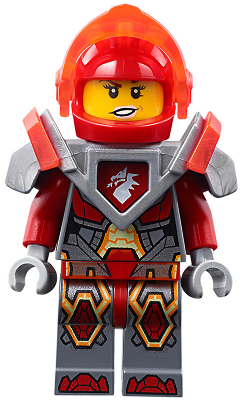 LEGO Minifigure nex086 - Macy Halbert - Trans-Neon Orange Visor, Flat Silver Armor