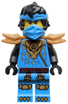 LEGO Minifigure njo1036 - Nya - Dragons Rising, Tunic with Dragon Head, Hair, Wide Pearl Gold Shoulder Armor - Image 1