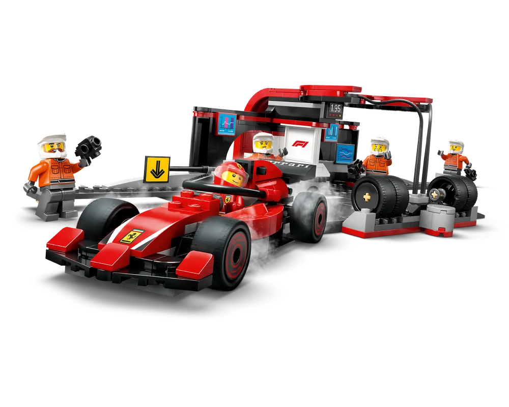 LEGO City 60443 - F1 Pit Stop & Pit Crew with Ferrari Car - Authentic LEGO Set Image 4