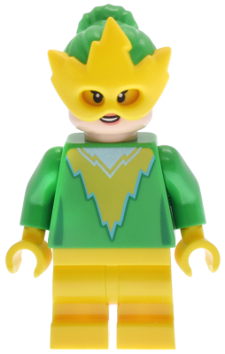 LEGO Minifigure sh0951 - Electro - Bright Green Torso and Hair, Yellow Mask and Medium Legs - Image 1