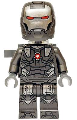 LEGO Minifigure sh0987 - War Machine - Pearl Dark Gray and Silver Armor with Neck Bracket, Ingot and Plate with Clip - Image 1