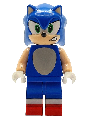 LEGO Minifigure son027 - Sonic the Hedgehog - Light Nougat Face and Arms, Open Mouth Smirk to Left - Image 1