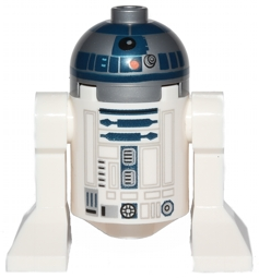 LEGO Minifigure sw0527 - Astromech Droid, R2-D2 - Flat Silver Head, Red Dots and Small Receptor - Image 1
