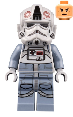 LEGO Minifigure sw1176 - AT-AT Piloot - Donkerrood Imperium Logo, Vrouwelijk