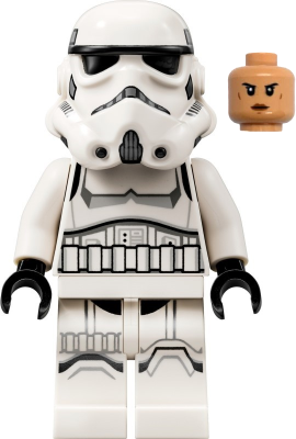 LEGO Minifigure sw1275 - Imperial Stormtrooper - Female, Dual Molded Helmet with Light Bluish Gray Panels on Back, Shoulder Belts, Nougat Head