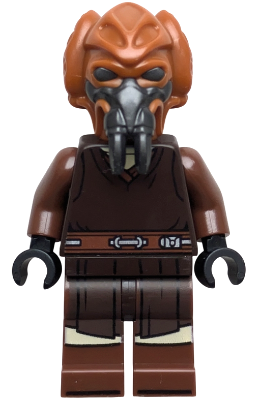 LEGO Minifigure sw1414 - Plo Koon - Dark Brown Robe, Tan Shirt, Printed Legs - Image 1