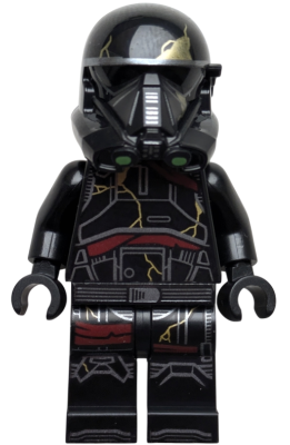 LEGO Minifigure sw1416 - Imperial Death Trooper - Black Armor with Gold Cracks, Dark Tan Zombie Head - Image 1