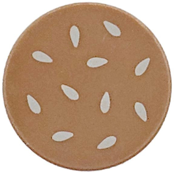LEGO 14769pb657 - Ronde tegel 2 x 2 met Bottom Stud Holder met Tan Sesamzaadjes Patroon