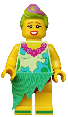 LEGO Collectible Minifigures coltlm2-7 Hula Lula, minifigure front view