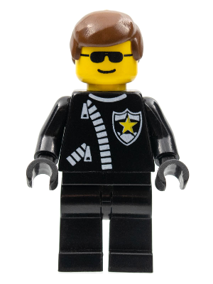 LEGO Minifigure trn043 - Police - Zipper with Sheriff Star, Brown Male Hair